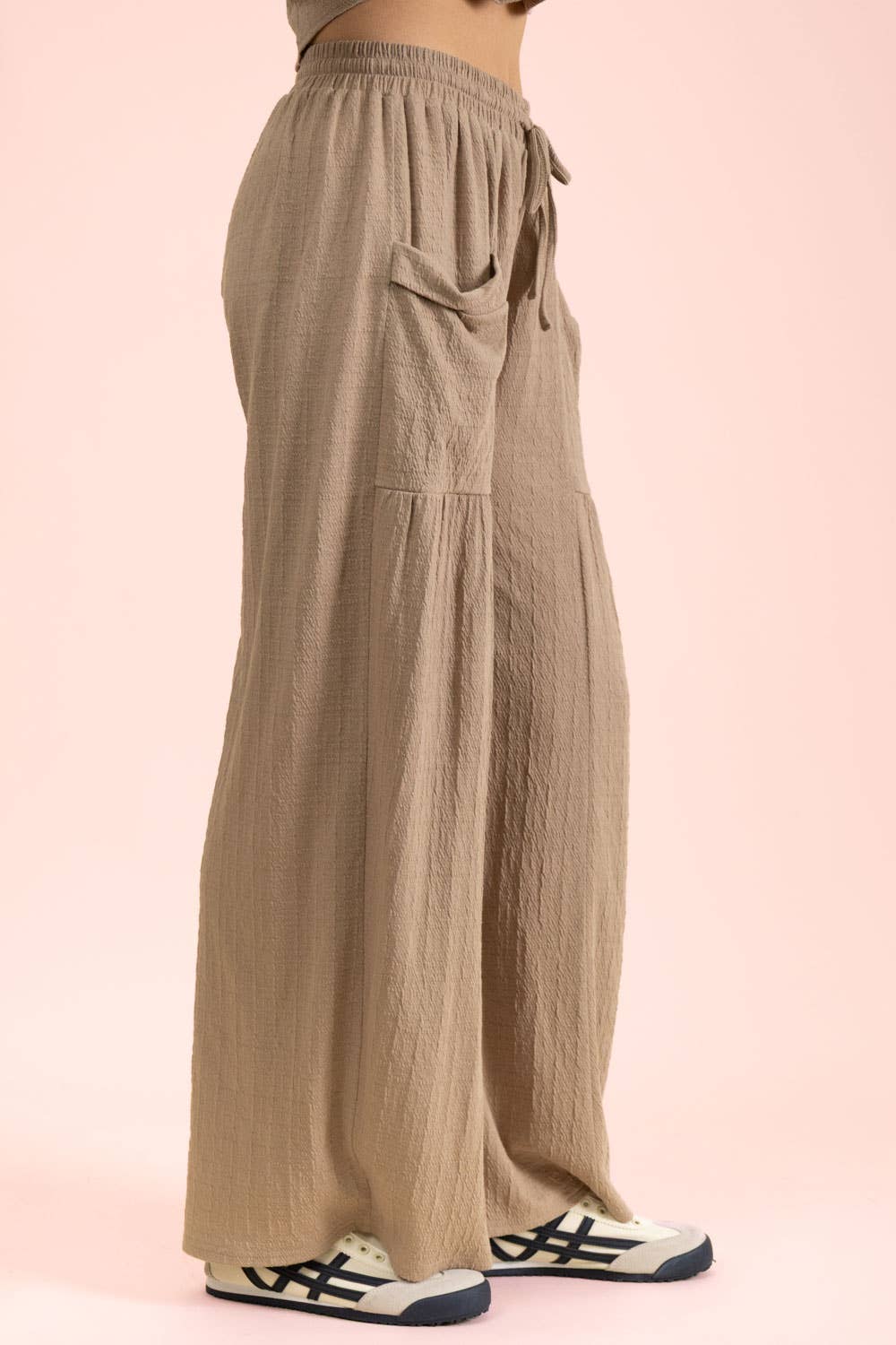 NP71013-Wide Leg Comfy Knit Pants