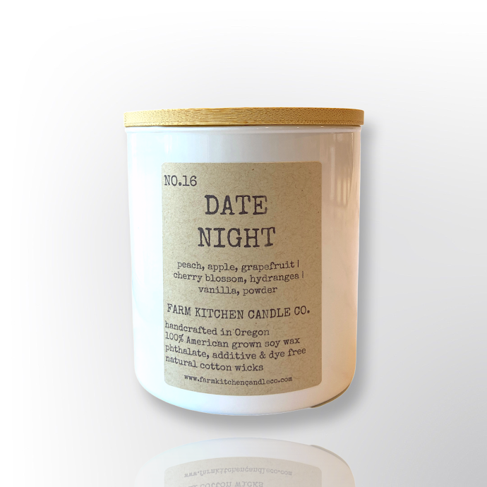 Date Night Soy Candle | White Jar | 8 oz.