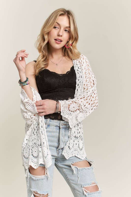 CROCHET CARDIGAN HEM - CET3546