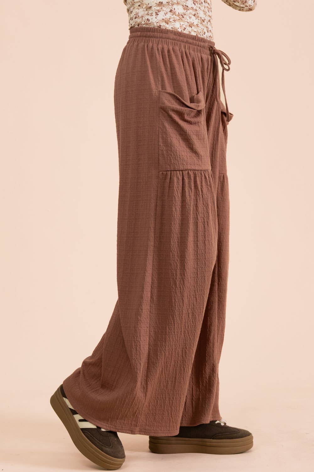 NP71013-Wide Leg Comfy Knit Pants