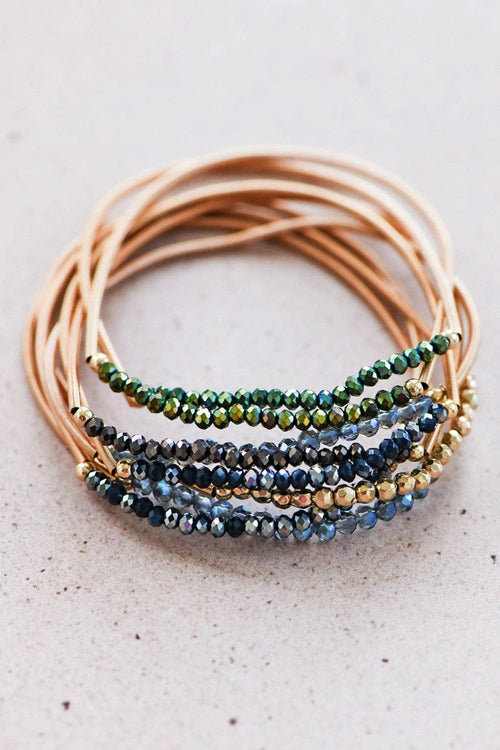 Boho Layered Spring Coil Guitar String Bracelet Set - 6963
