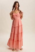 Tiered Spaghetti Strap Maxi Dress LD1393
