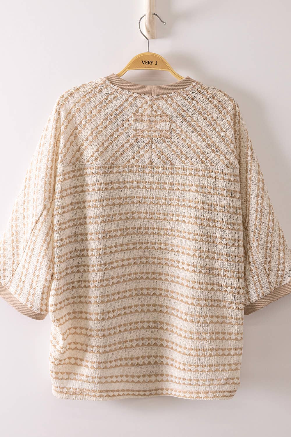 NT12591-Textured Stripe Knit Top