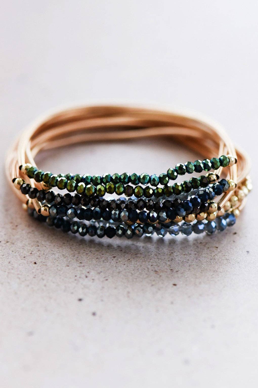 Boho Layered Spring Coil Guitar String Bracelet Set - 6963
