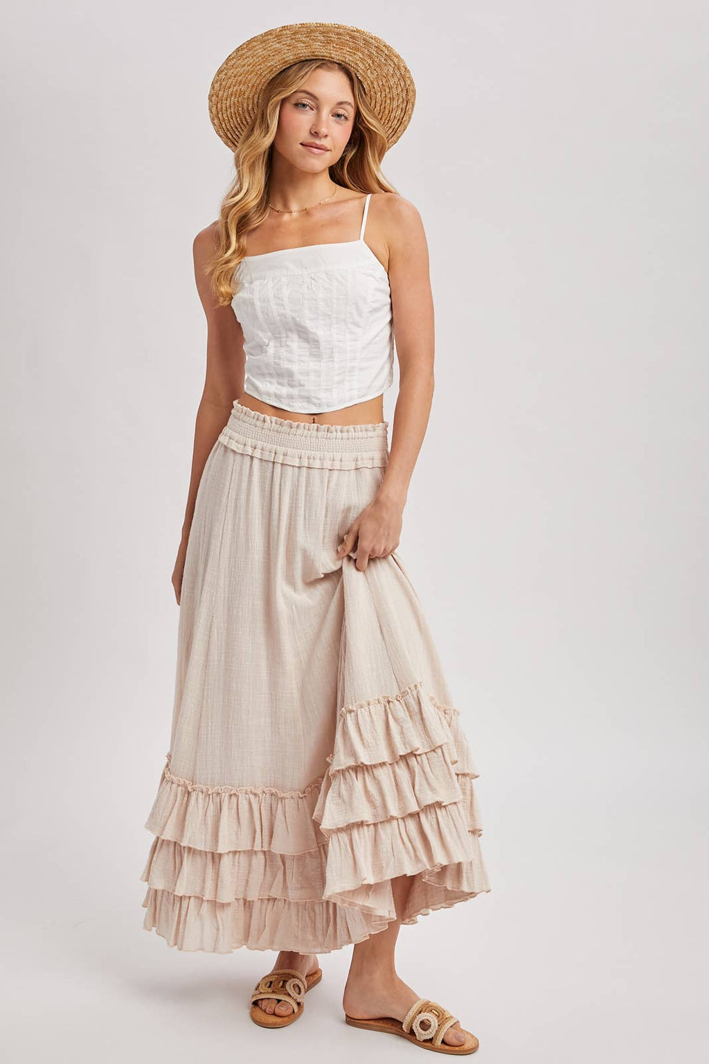 CRINKLED RUFFLE MAXI SKIRT - EASTER DAY