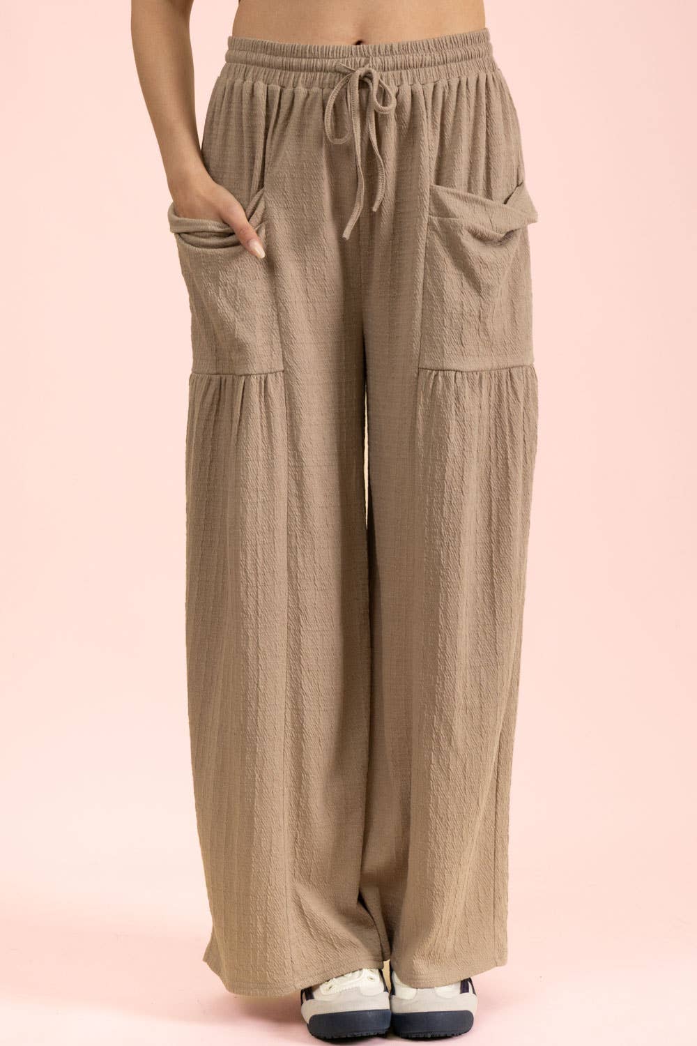 NP71013-Wide Leg Comfy Knit Pants