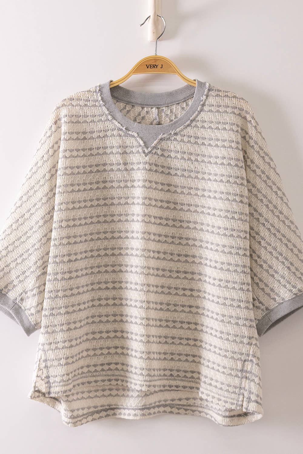 NT12591-Textured Stripe Knit Top