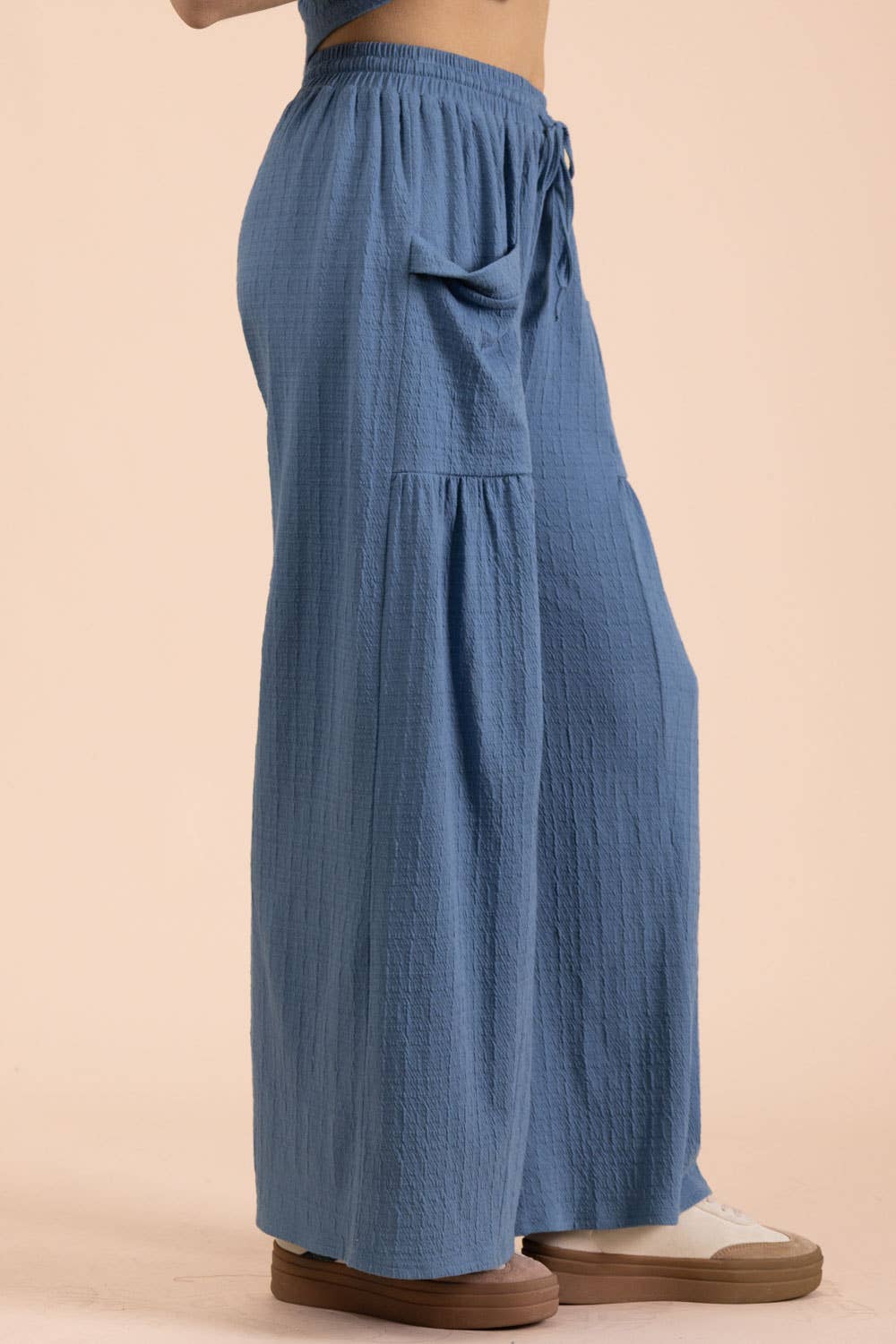 NP71013-Wide Leg Comfy Knit Pants