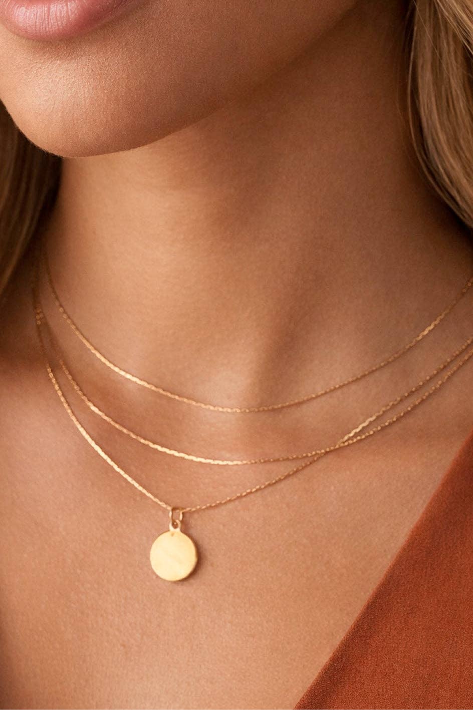 18K Gold Plated Waterproof Stainless Steel Chain Necklace - 6931