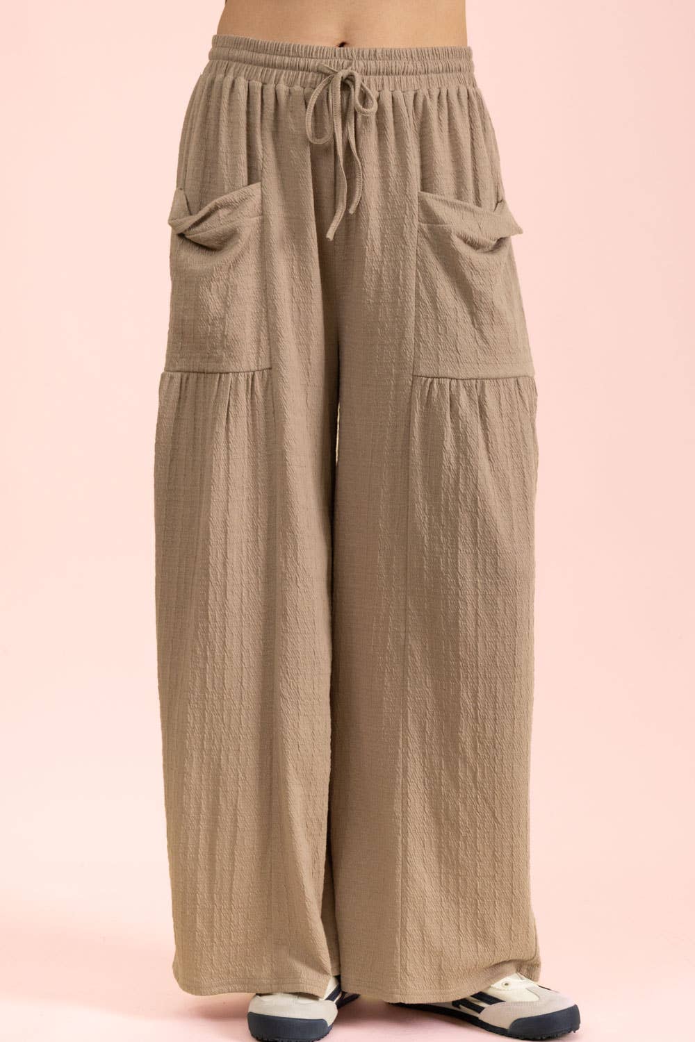 NP71013-Wide Leg Comfy Knit Pants