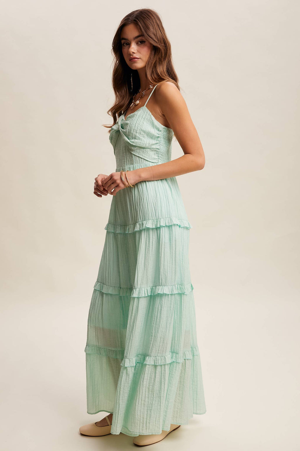 Tiered Spaghetti Strap Maxi Dress LD1393
