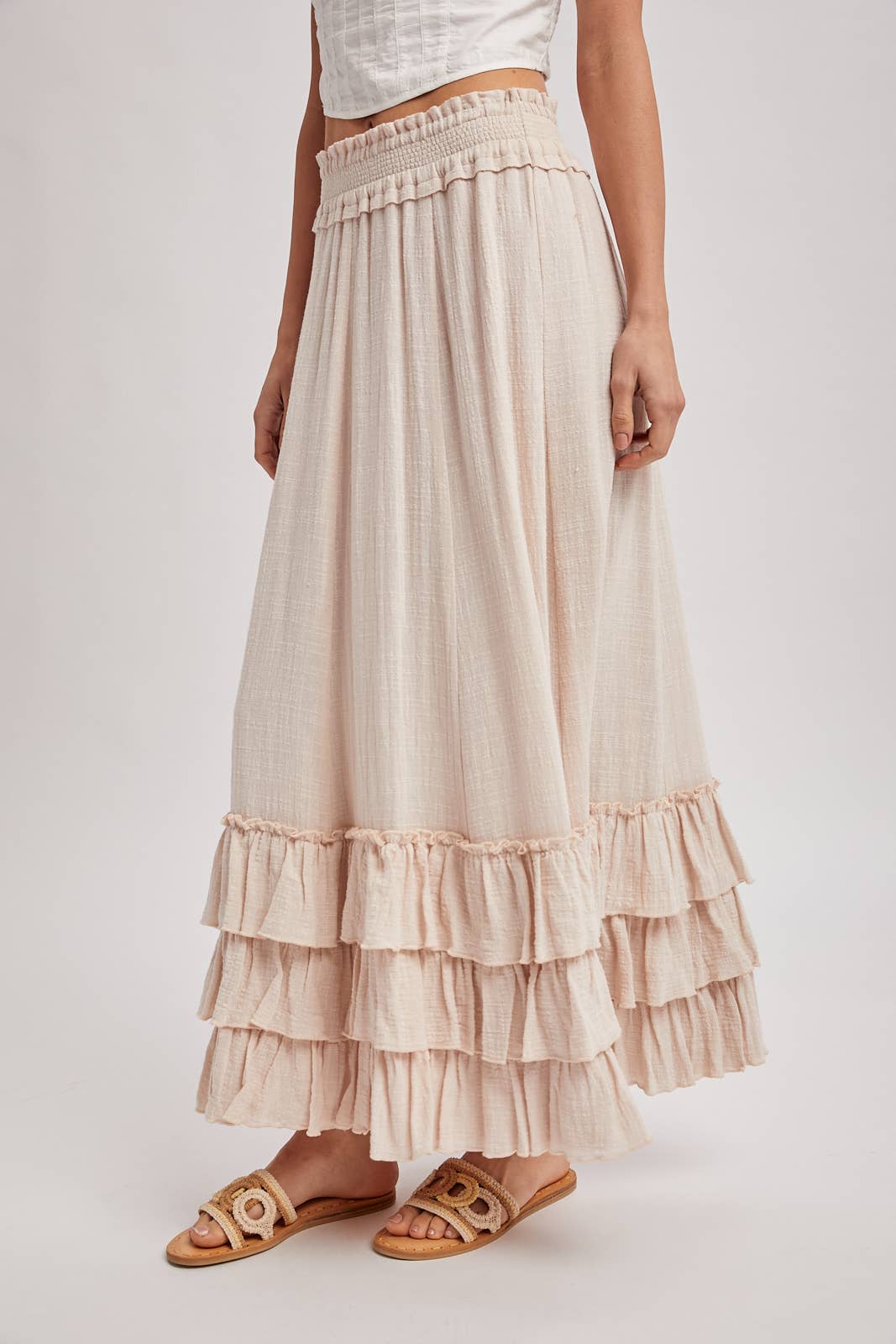 CRINKLED RUFFLE MAXI SKIRT - EASTER DAY