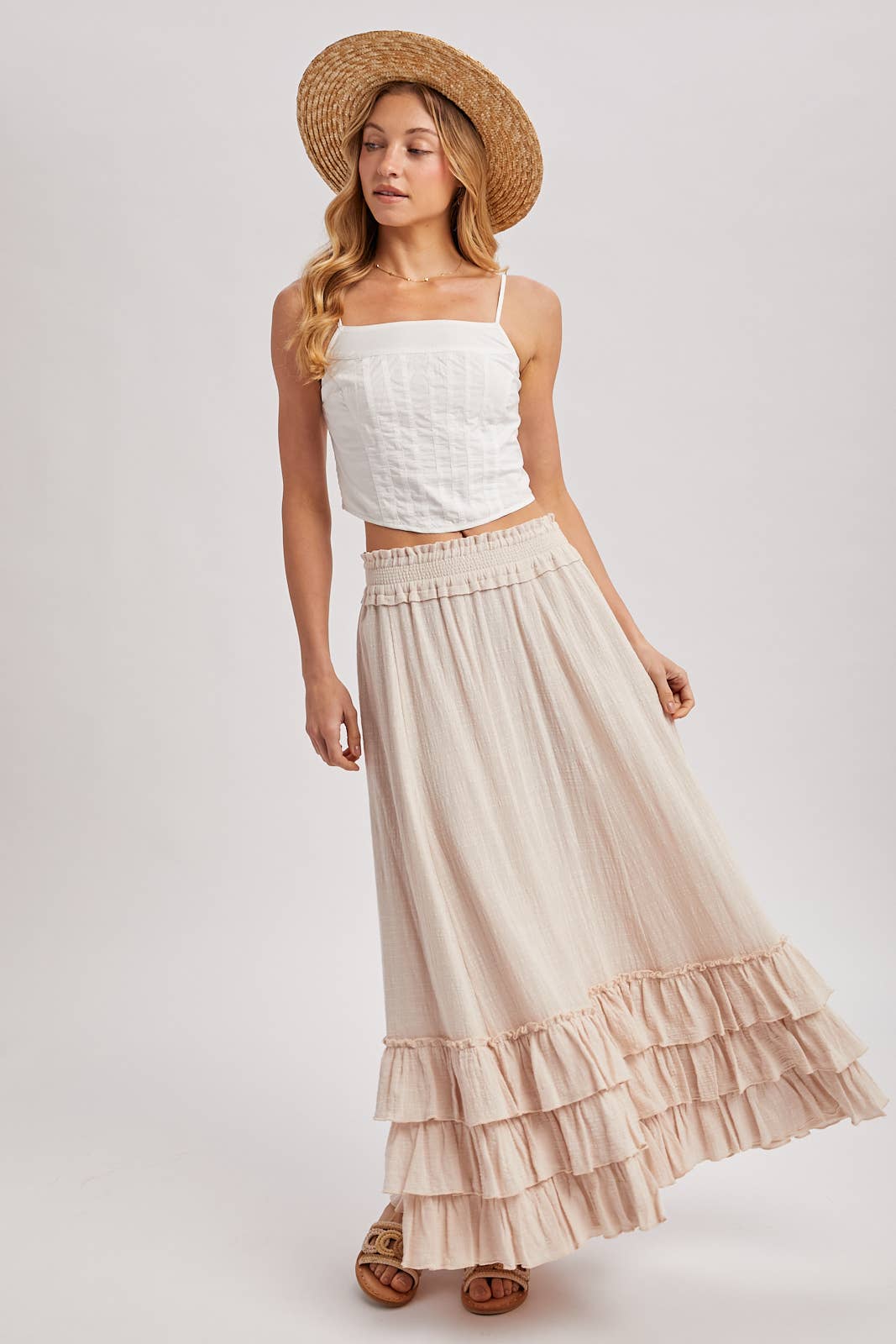 CRINKLED RUFFLE MAXI SKIRT - EASTER DAY