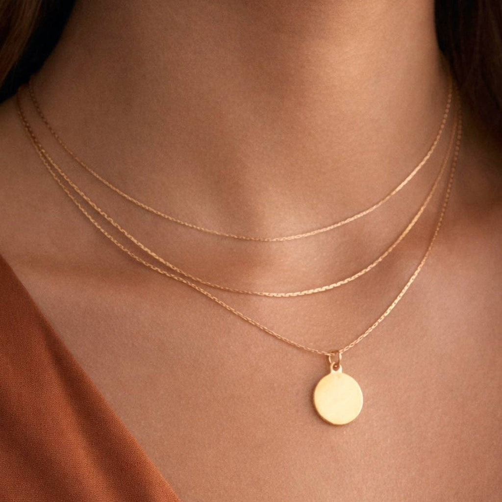 18K Gold Plated Waterproof Stainless Steel Chain Necklace - 6931