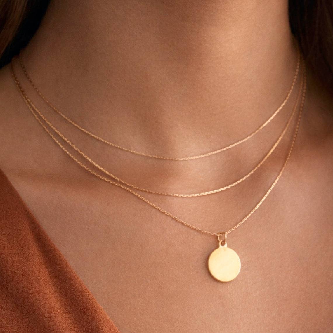 18K Gold Plated Waterproof Stainless Steel Chain Necklace - 6931