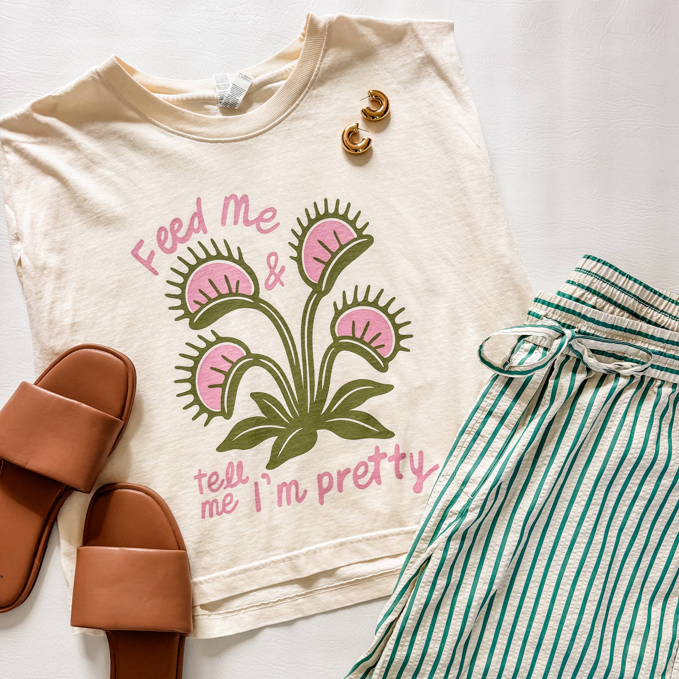 Feed Me Tell Me I’m Pretty Plant Lover Graphic T Shirt