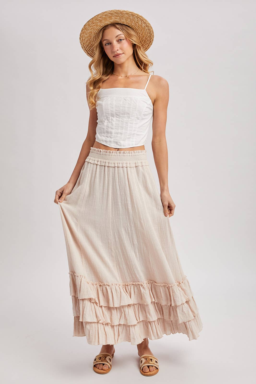CRINKLED RUFFLE MAXI SKIRT - EASTER DAY