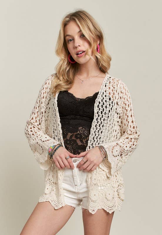 CROCHET CARDIGAN HEM - CET3546