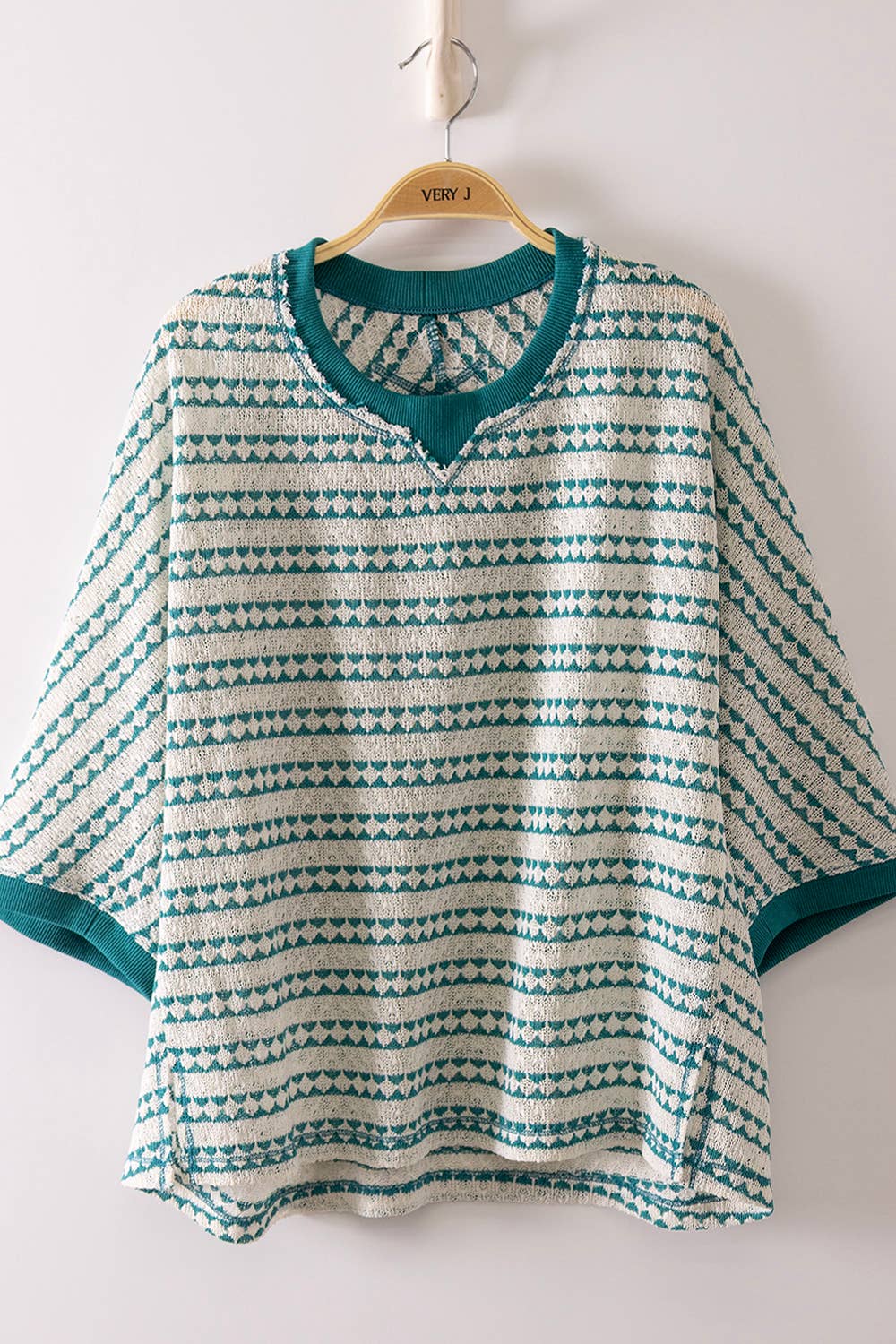 NT12591-Textured Stripe Knit Top
