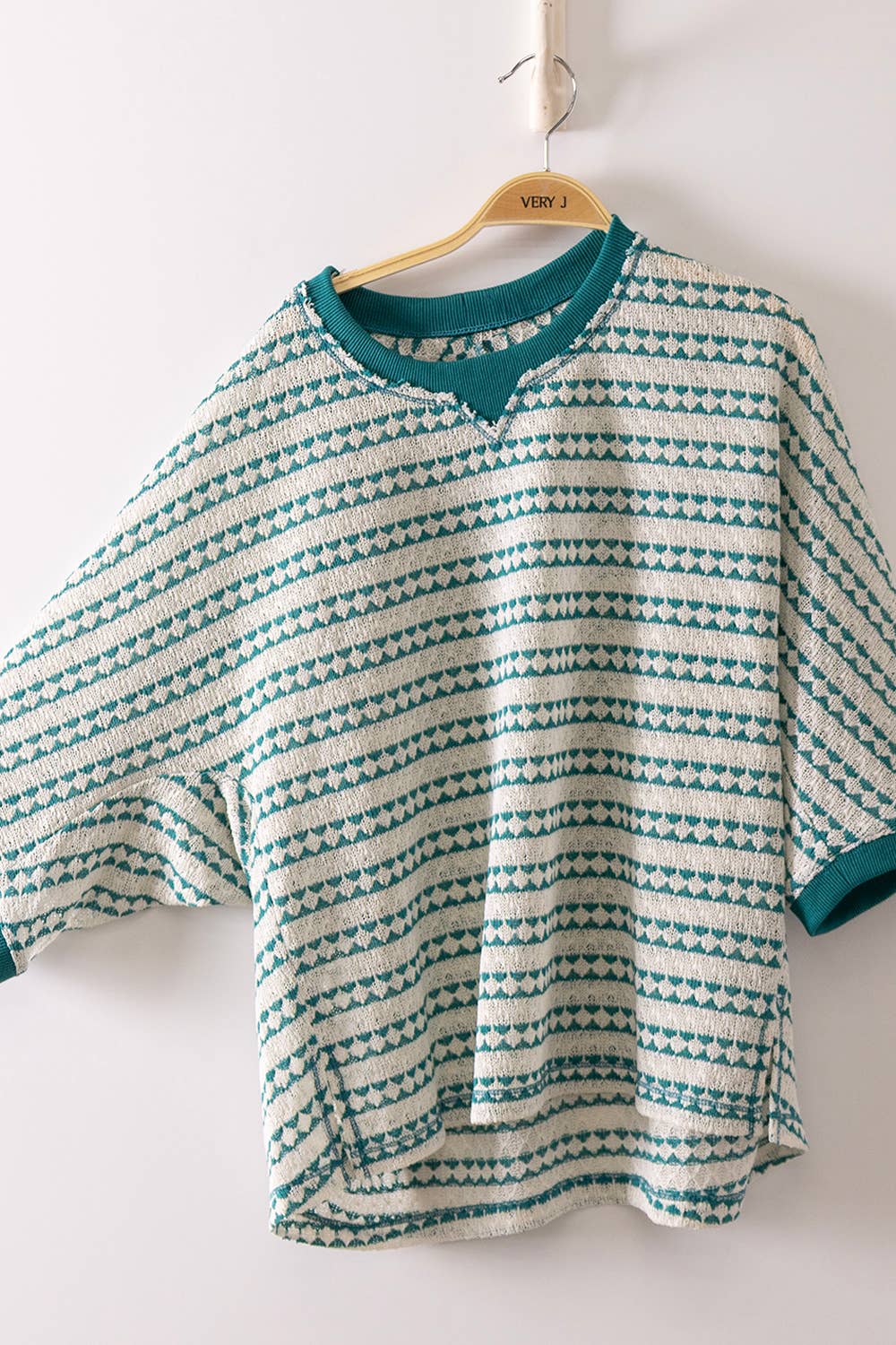 NT12591-Textured Stripe Knit Top