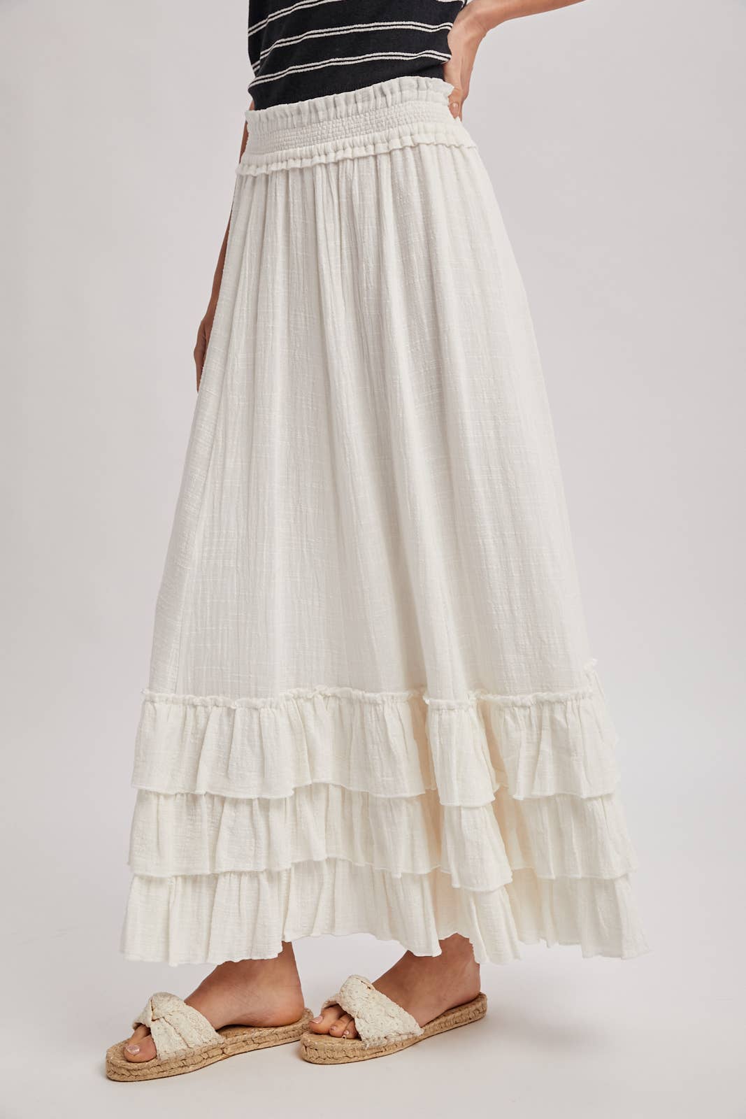 CRINKLED RUFFLE MAXI SKIRT - EASTER DAY