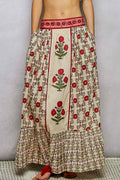 Floral Pattern Printed Woven Maxi Skirt