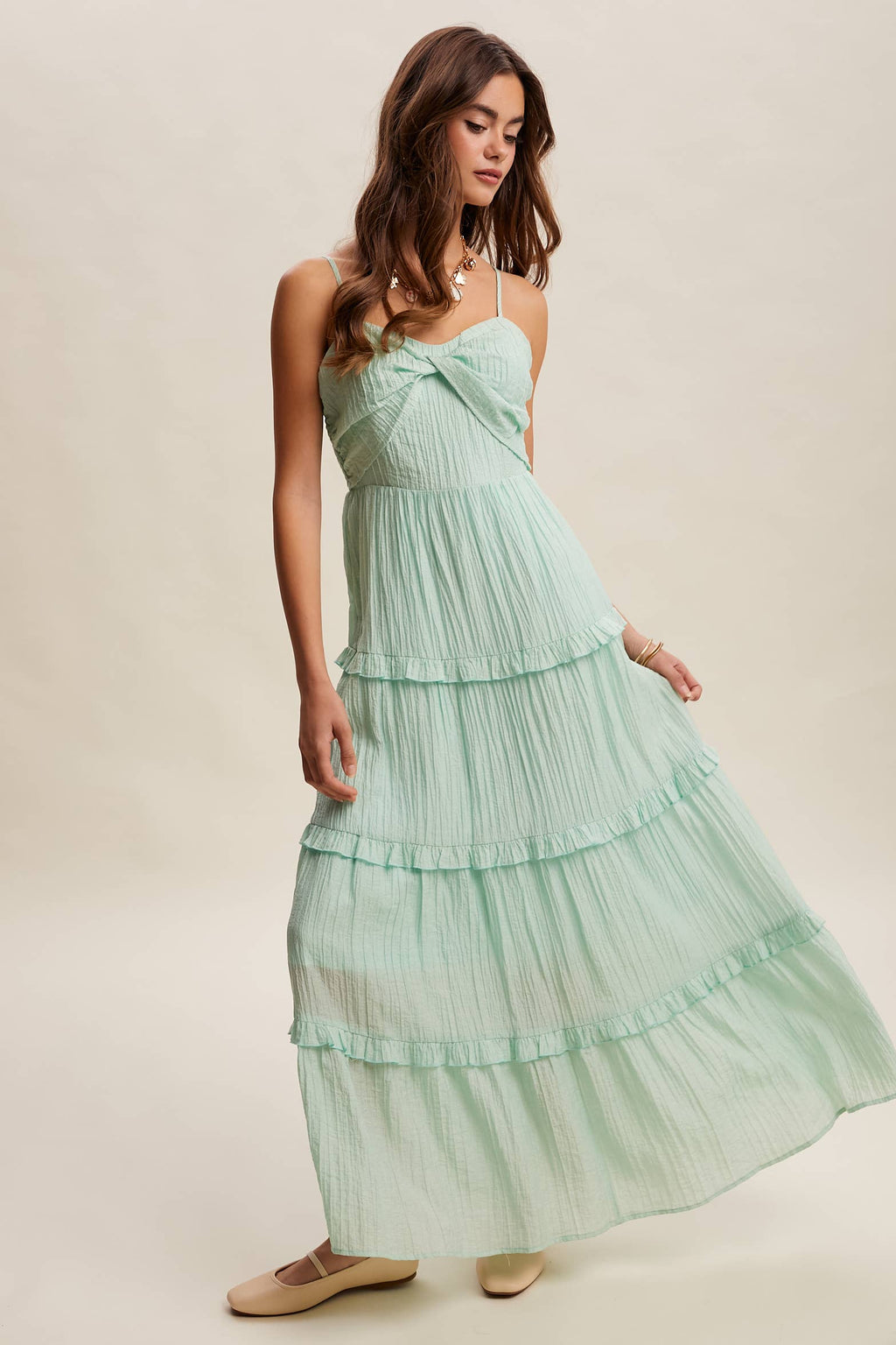 Tiered Spaghetti Strap Maxi Dress LD1393