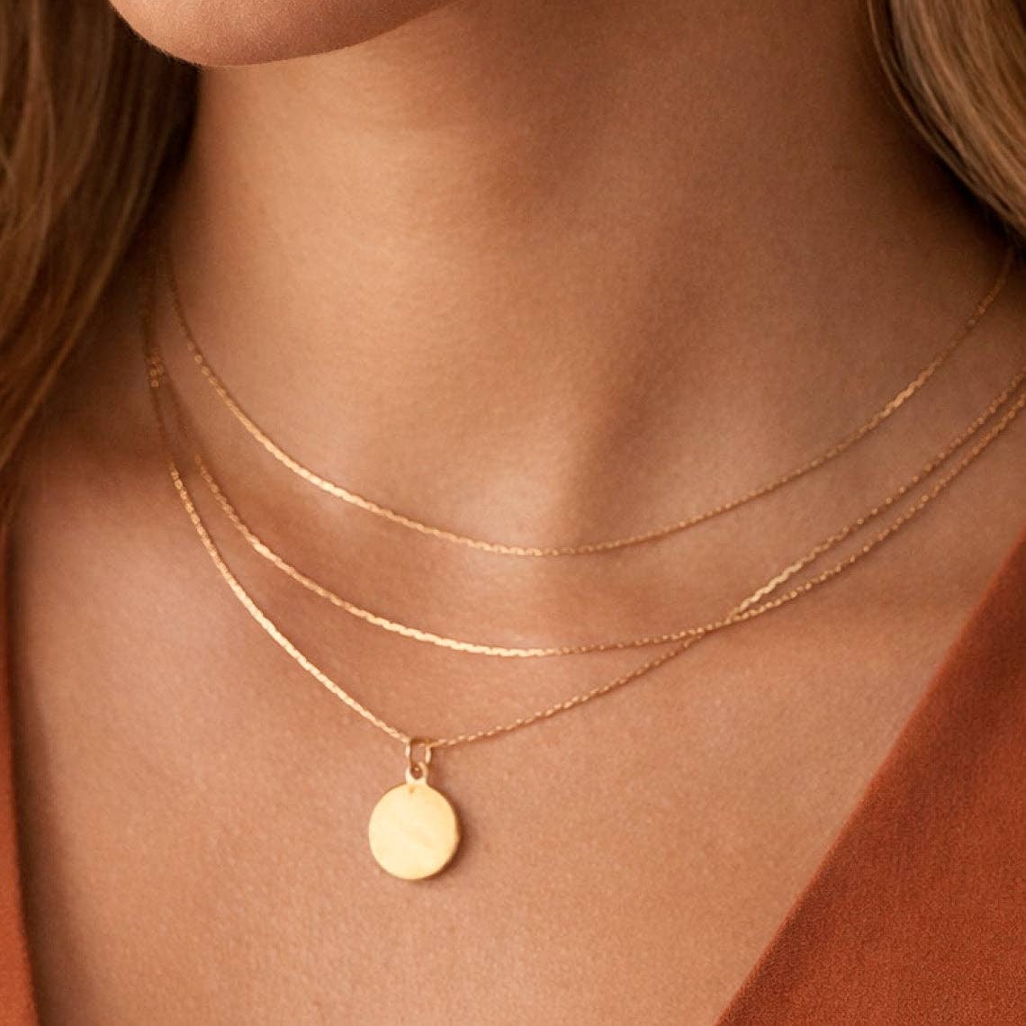 18K Gold Plated Waterproof Stainless Steel Chain Necklace - 6931