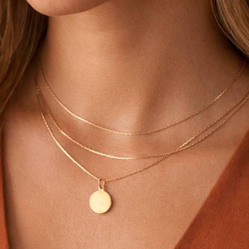18K Gold Plated Waterproof Stainless Steel Chain Necklace - 6931