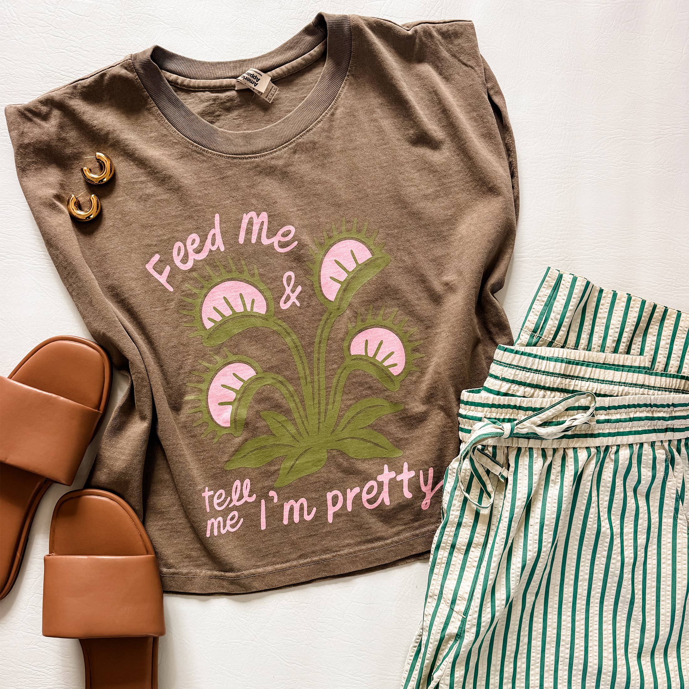 Feed Me Tell Me I’m Pretty Plant Lover Graphic T Shirt