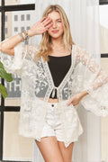 FLORAL LACE KIMONO CARDIGAN - CEJ3970