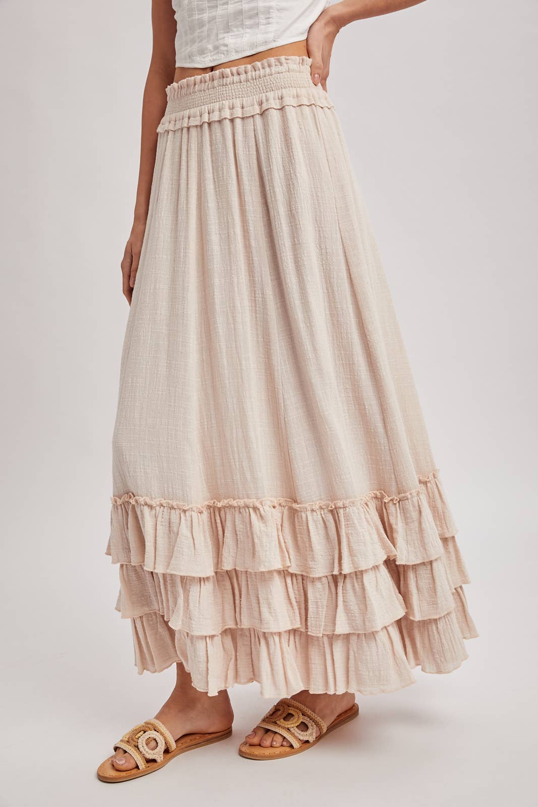 CRINKLED RUFFLE MAXI SKIRT - EASTER DAY