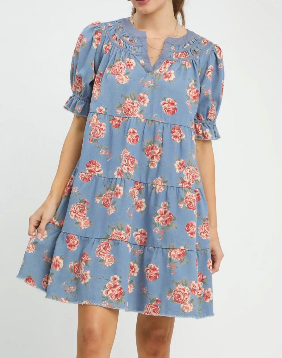 Floral Tiered Babydoll Dress