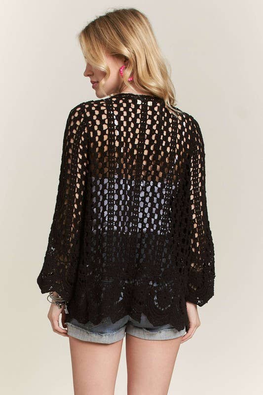 CROCHET CARDIGAN HEM - CET3546