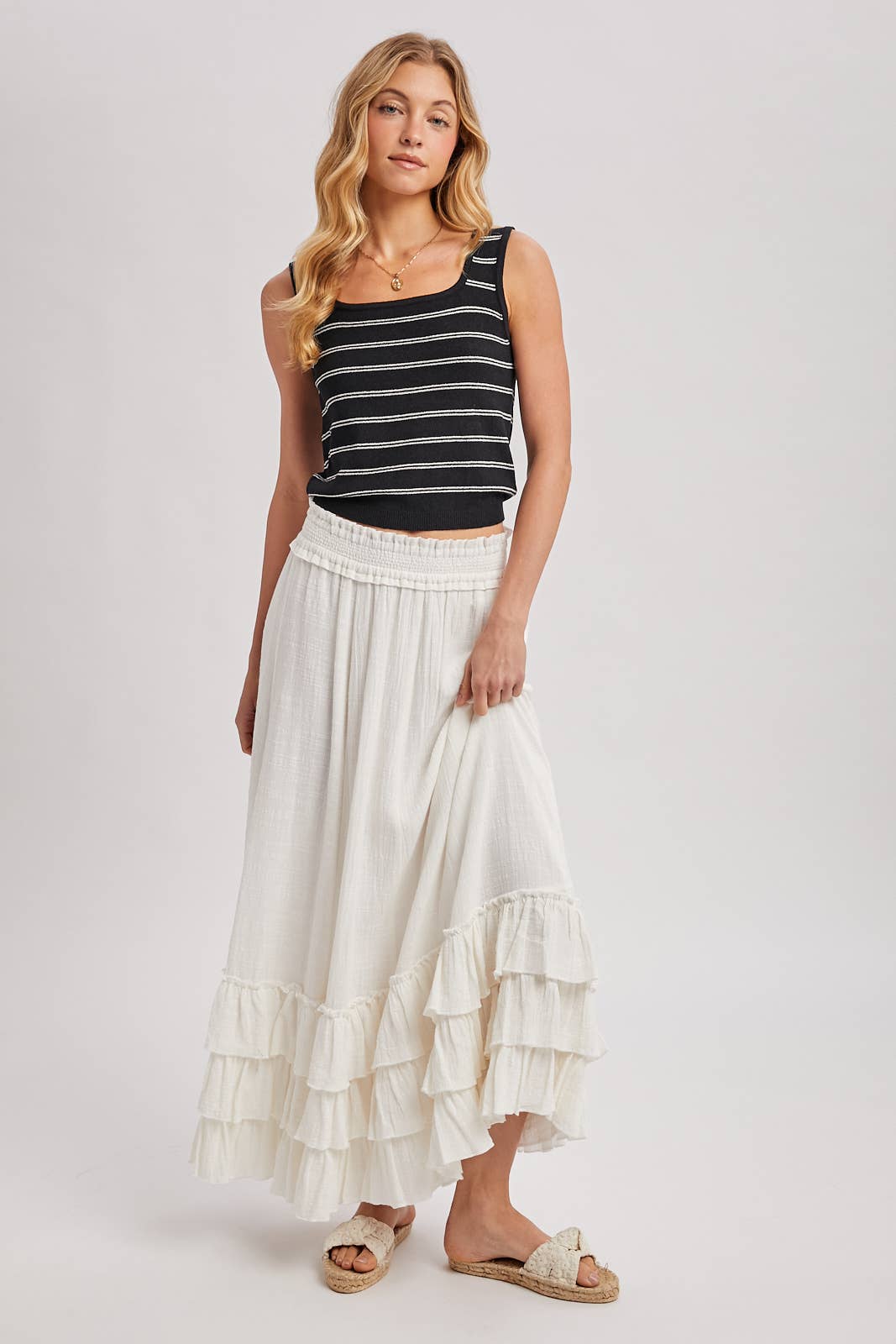 CRINKLED RUFFLE MAXI SKIRT - EASTER DAY