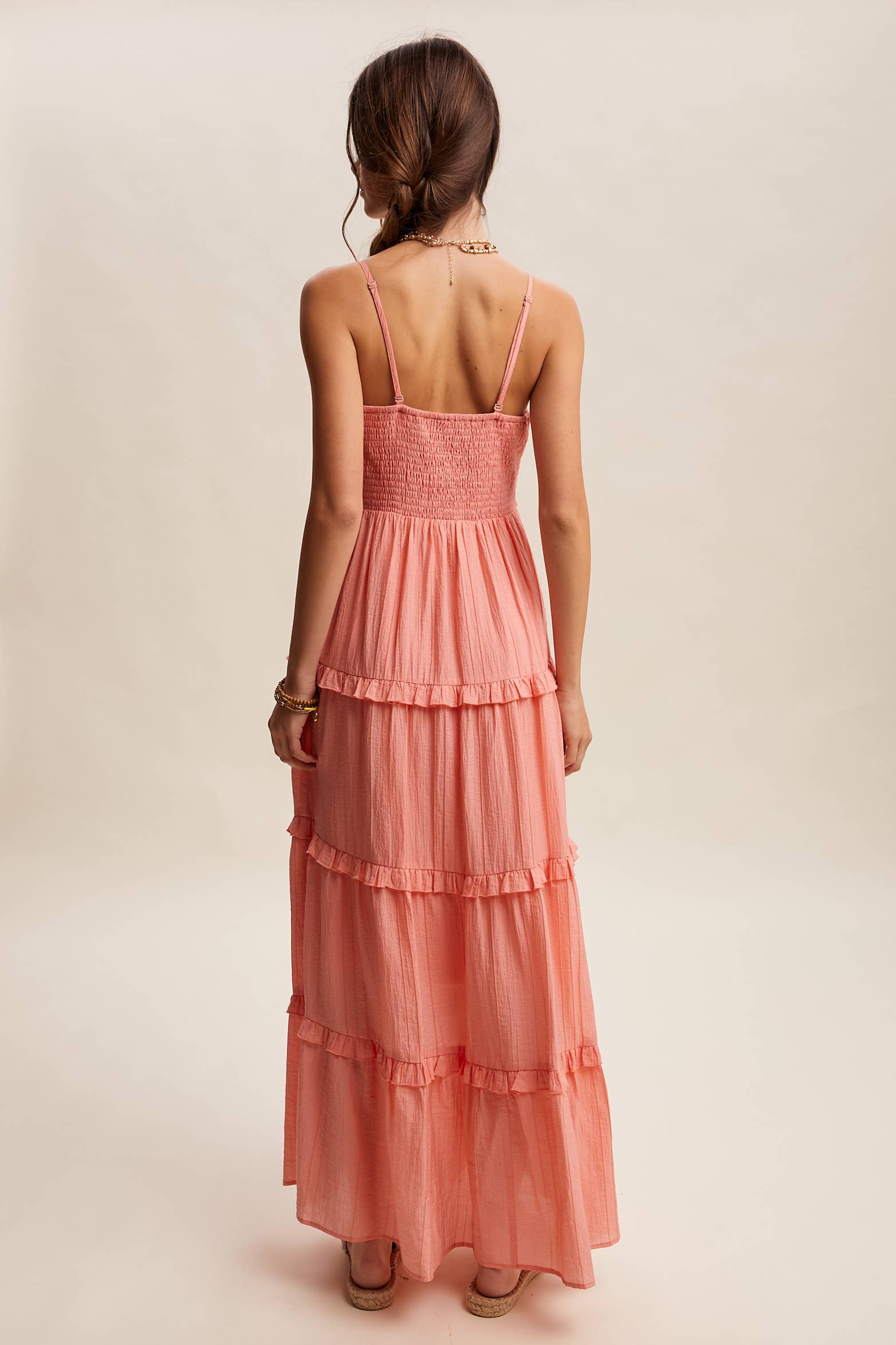 Tiered Spaghetti Strap Maxi Dress LD1393