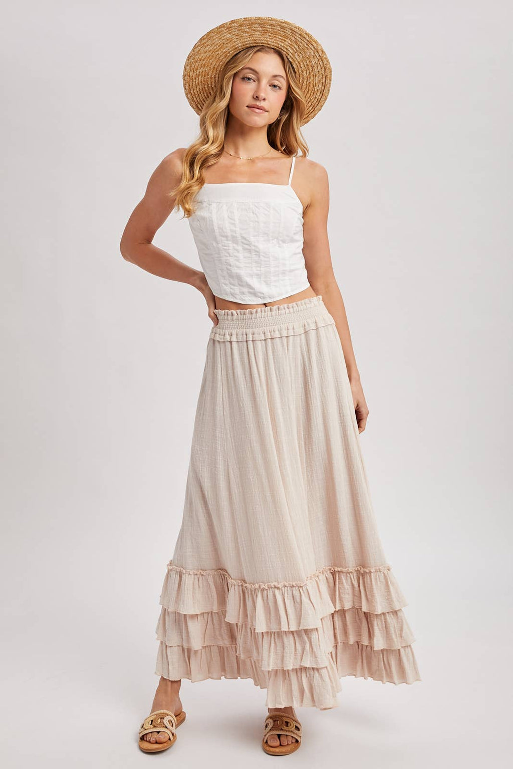 CRINKLED RUFFLE MAXI SKIRT - EASTER DAY