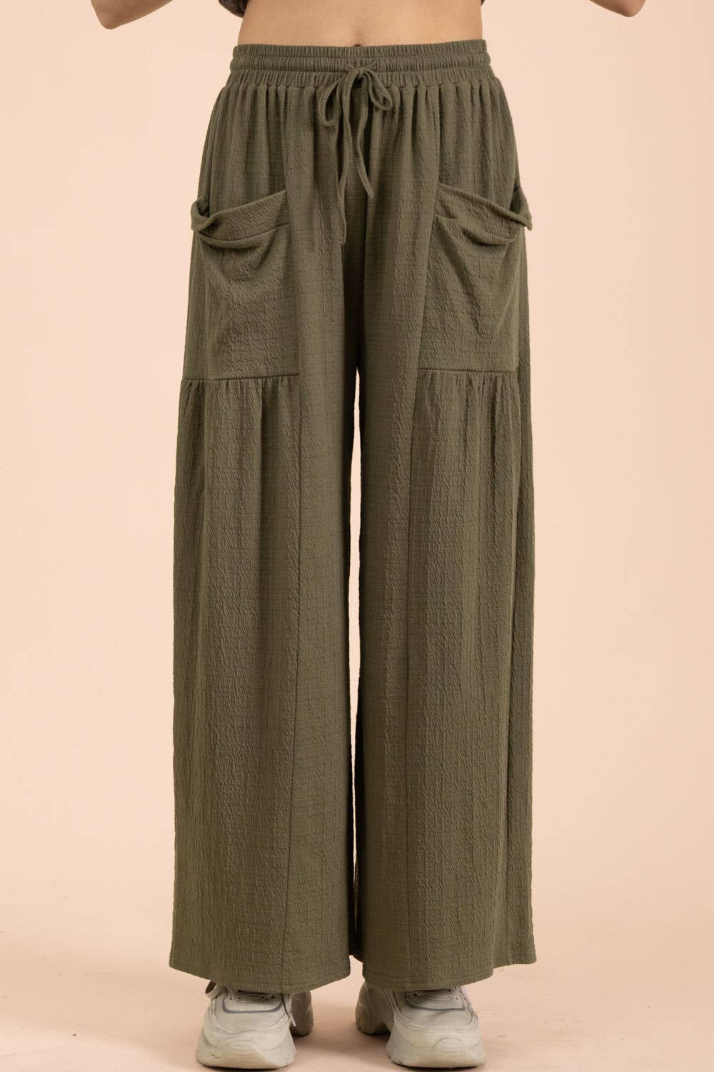 NP71013-Wide Leg Comfy Knit Pants