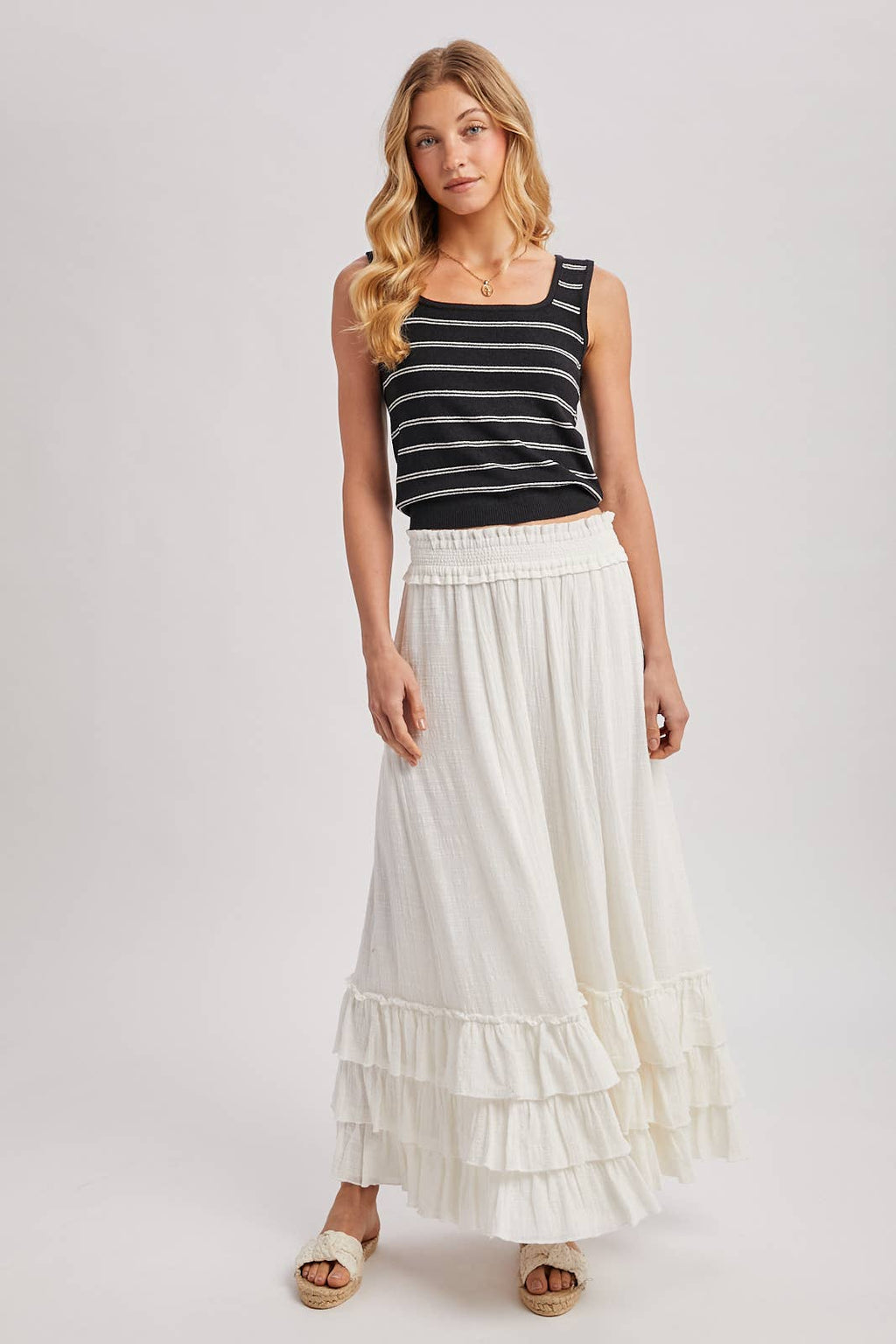 CRINKLED RUFFLE MAXI SKIRT - EASTER DAY
