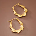 18K Gold PVD Plated Waterproof Stainless Steel Hoop Earrings - 7592