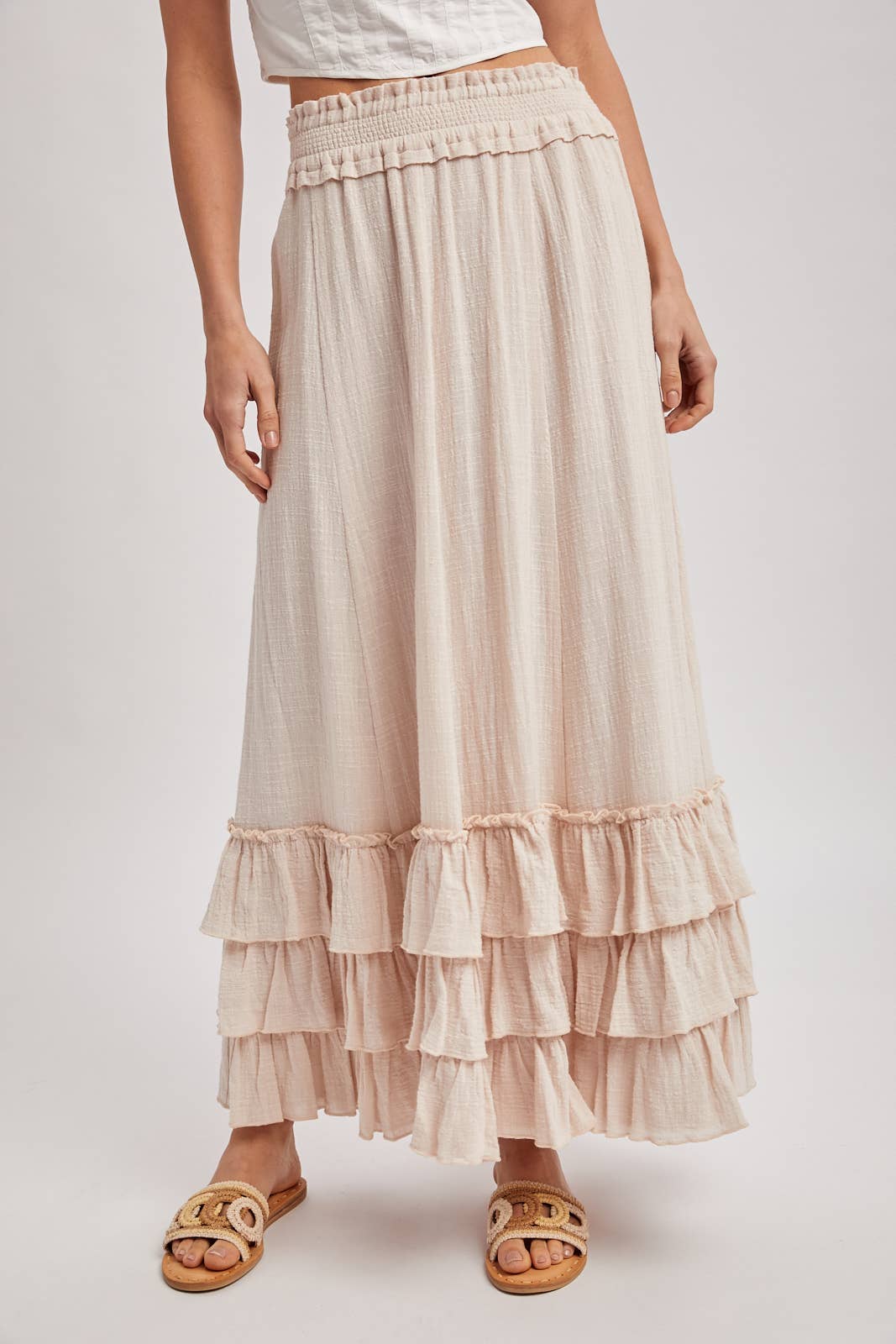 CRINKLED RUFFLE MAXI SKIRT - EASTER DAY