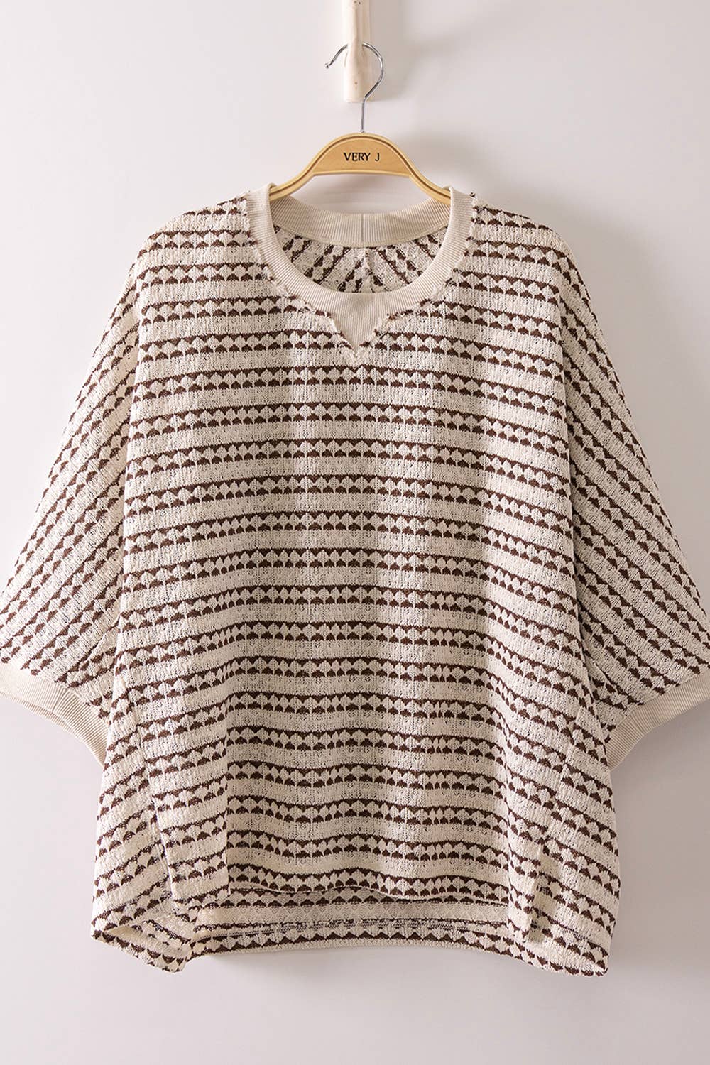 NT12591-Textured Stripe Knit Top