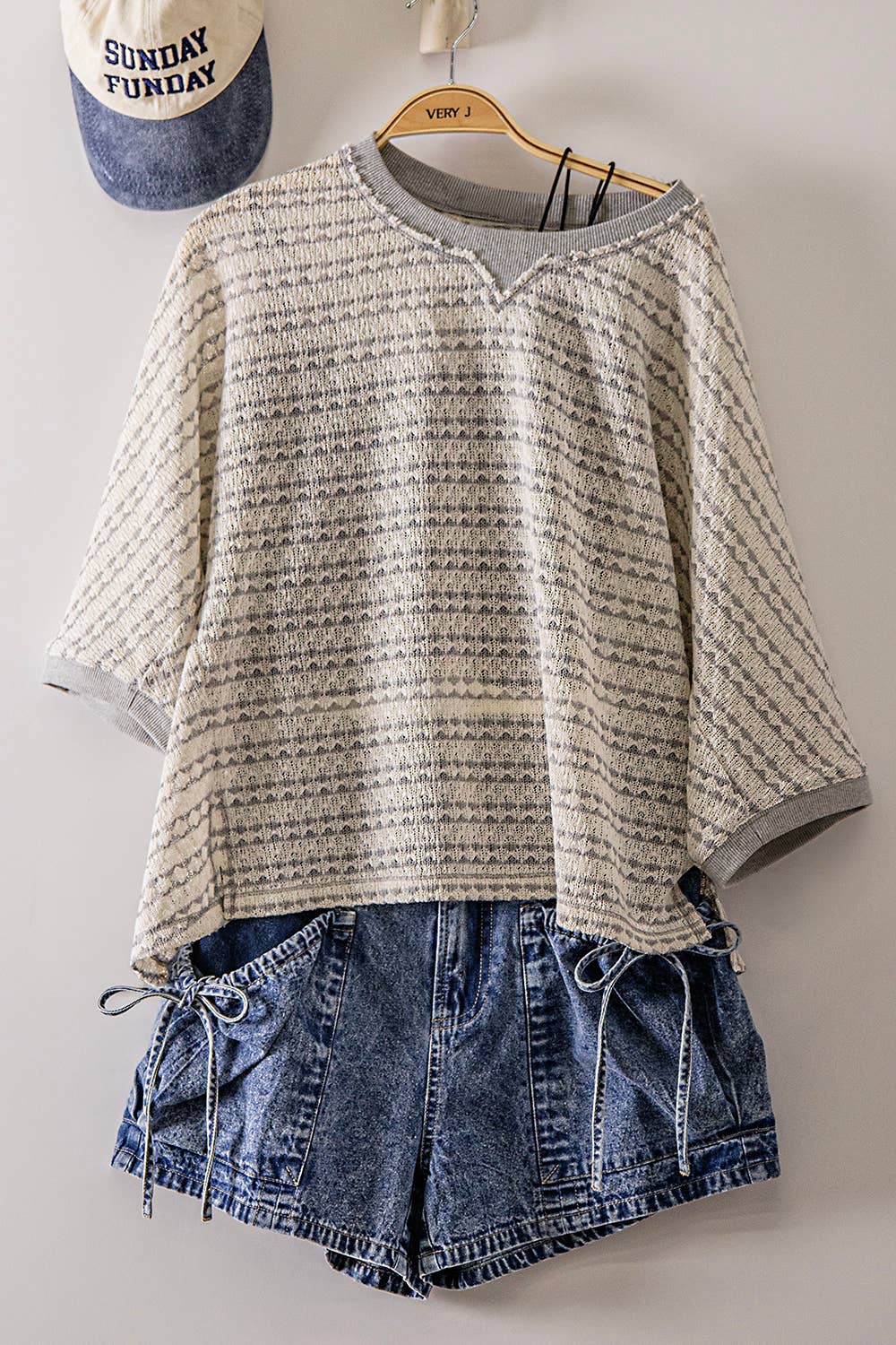 NT12591-Textured Stripe Knit Top