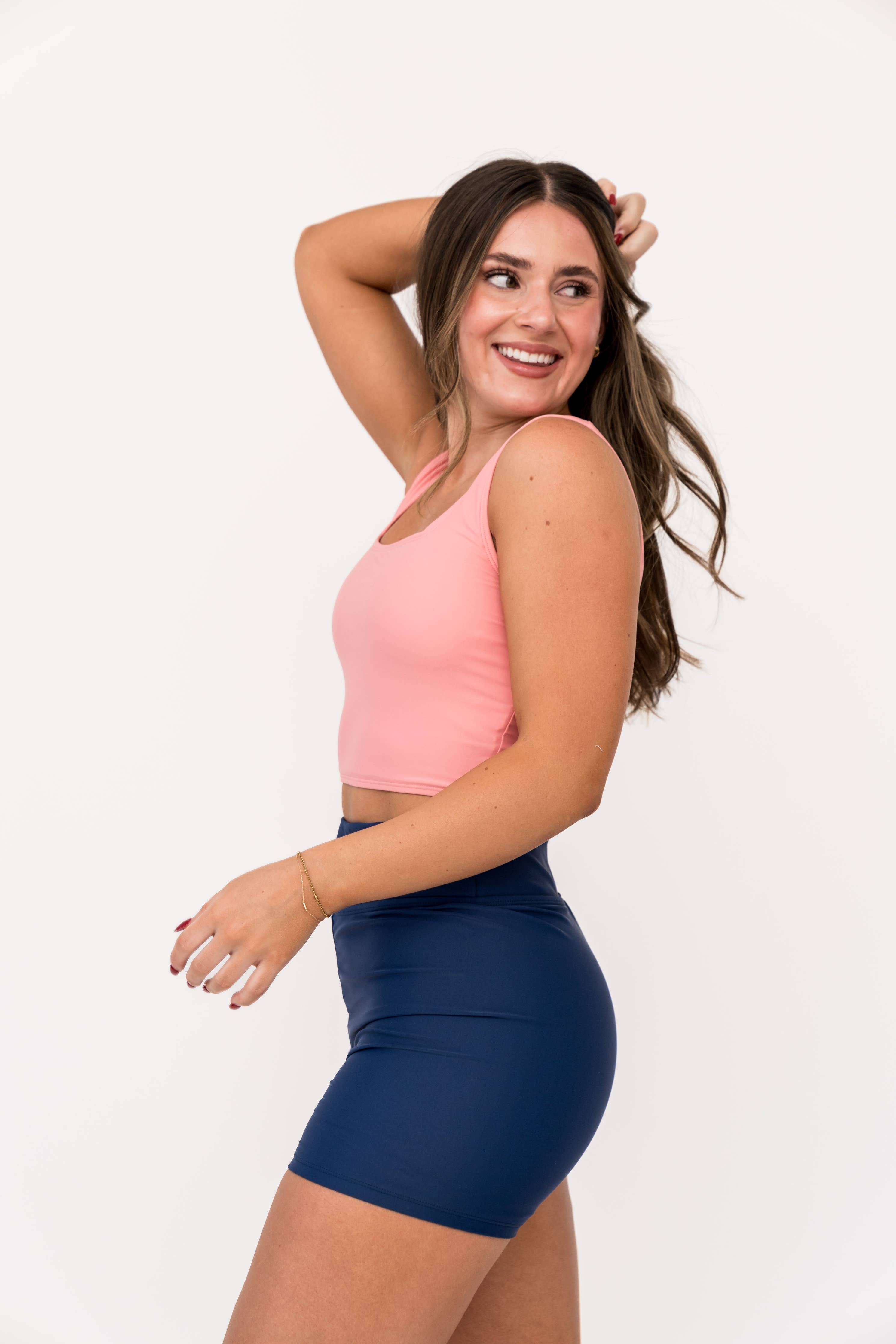 Seaside Pink Square Neck Swim Top