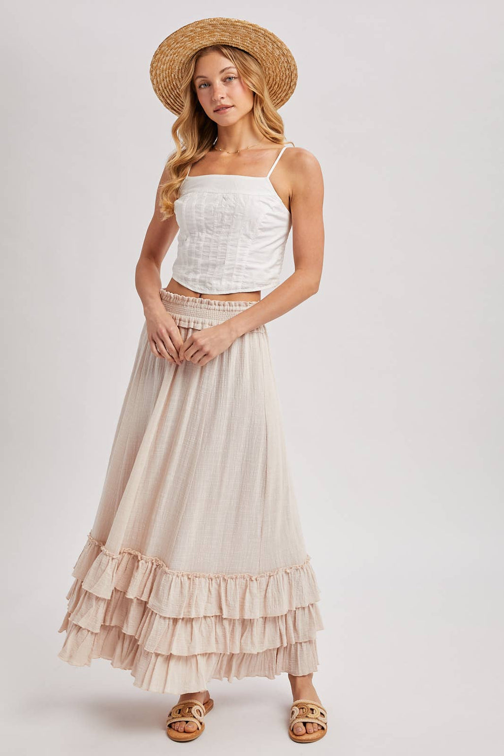 CRINKLED RUFFLE MAXI SKIRT - EASTER DAY