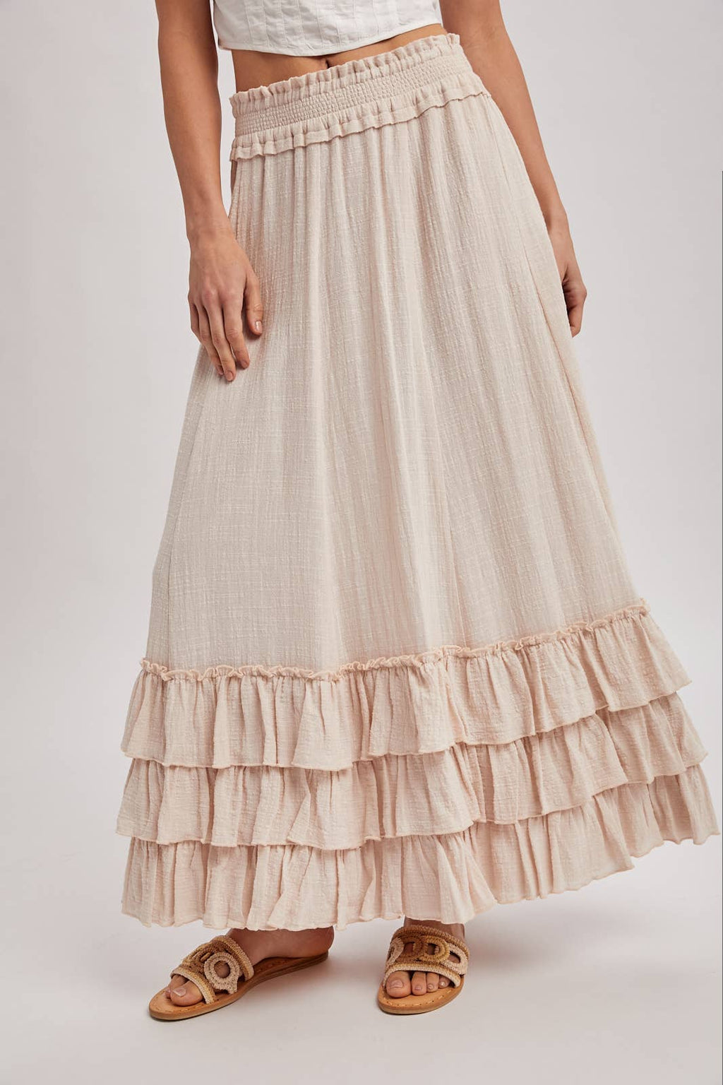 CRINKLED RUFFLE MAXI SKIRT - EASTER DAY