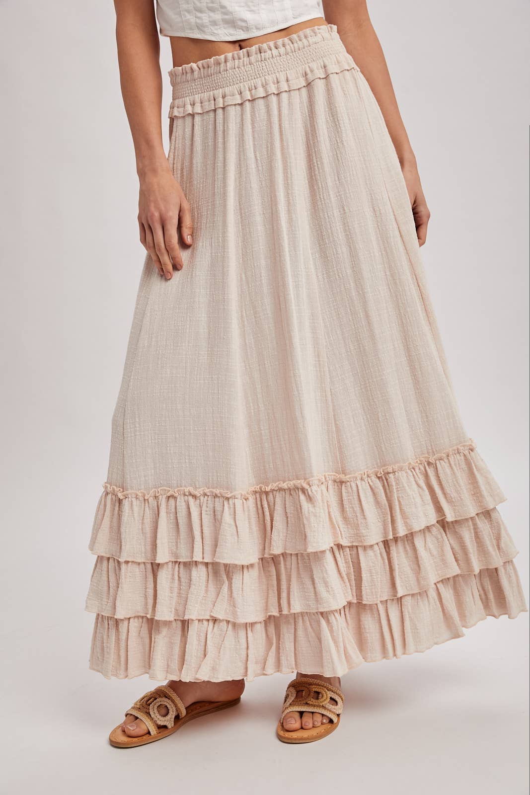 CRINKLED RUFFLE MAXI SKIRT - EASTER DAY