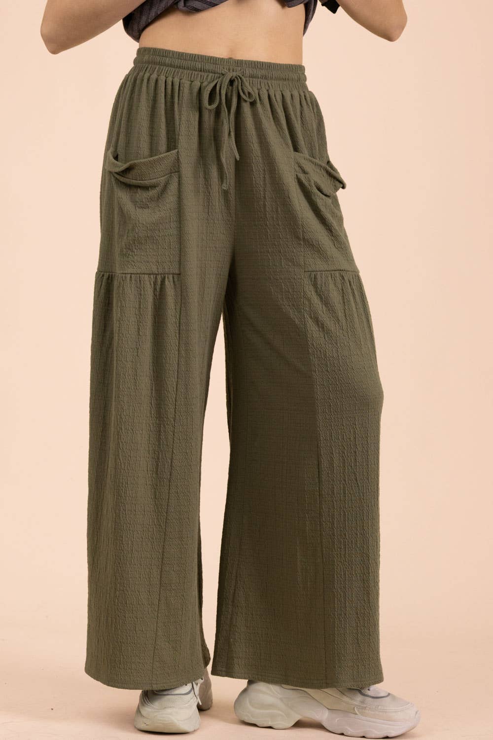 NP71013-Wide Leg Comfy Knit Pants