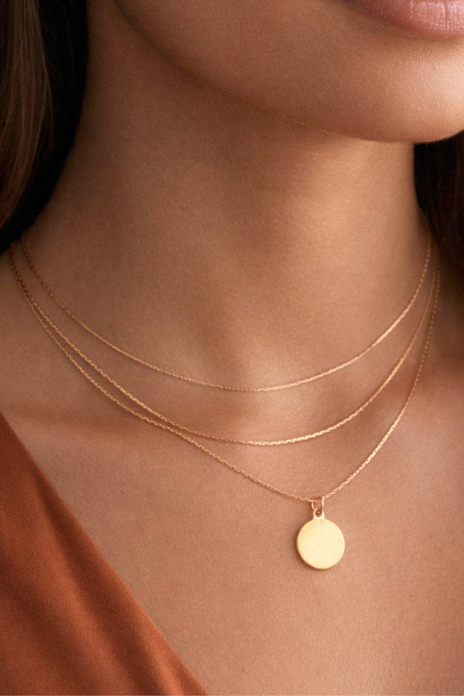 18K Gold Plated Waterproof Stainless Steel Chain Necklace - 6931