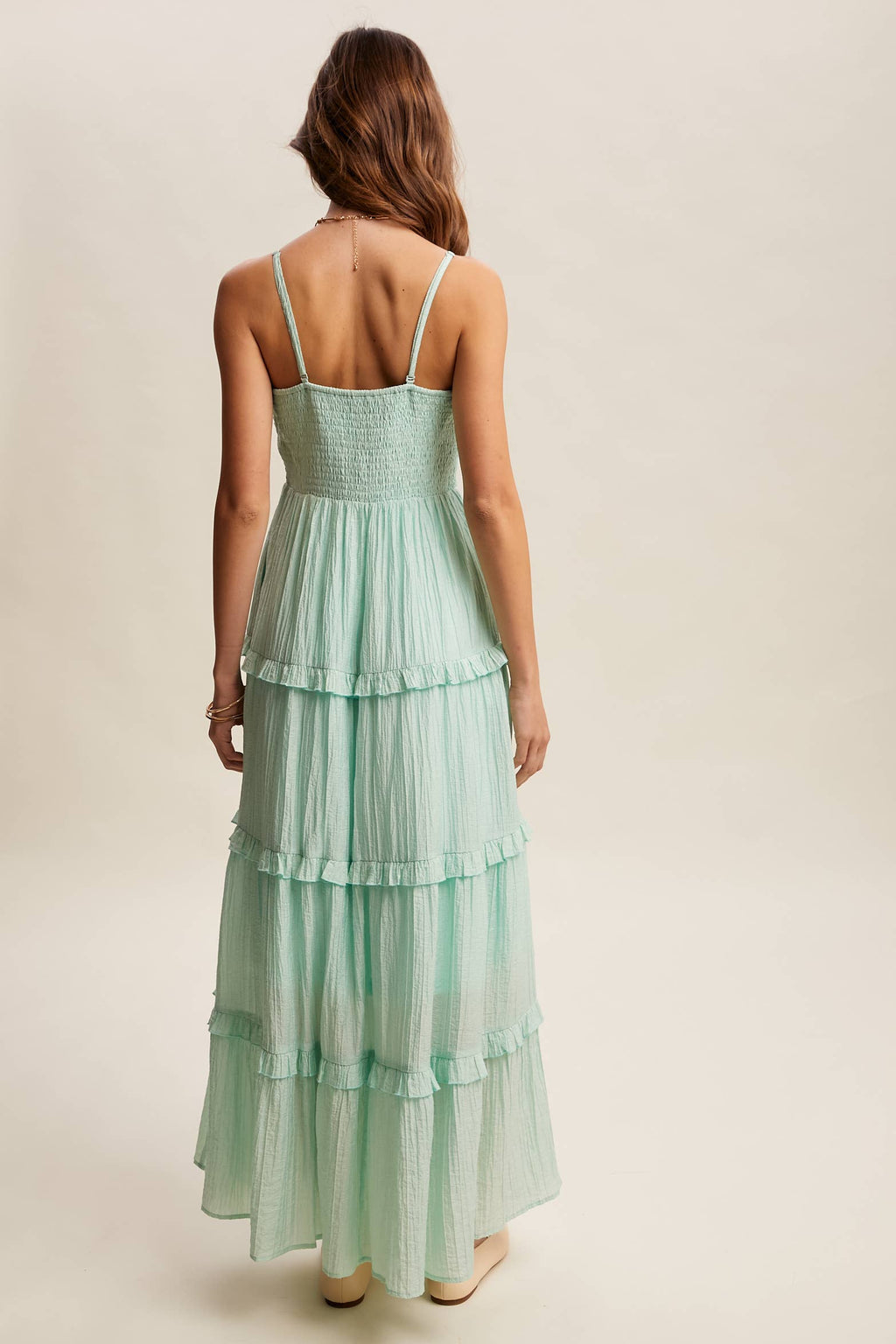 Tiered Spaghetti Strap Maxi Dress LD1393